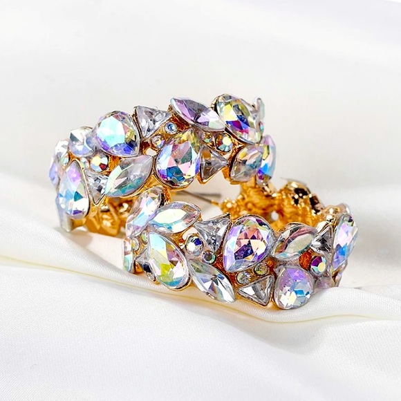 Beautiful Rhinestone Crystal Hoop - Picture 2 of 6